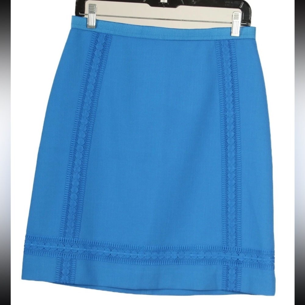 Ann Taylor Skirt Women’s 4 Blue A Line Lined Striped